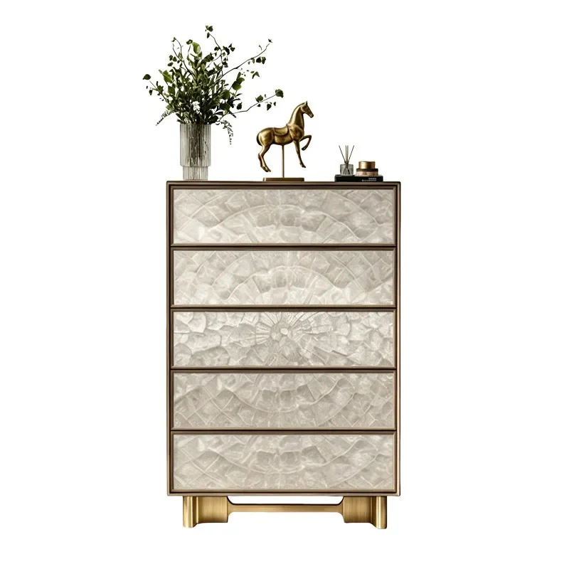 American Light Luxury Shell Storage Cabinet Household Bedroom Multi Layer Locker Modern Large Capacity Floor To Ceiling Chest