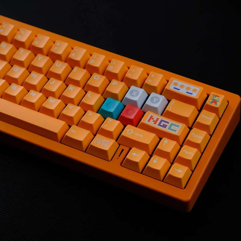

Набор фиолетово-оранжевых кейкапов NGC, индивидуальные PBT-кейкапы с термосублимацией, профиль Cherry, для механической клавиатуры 75Wooting