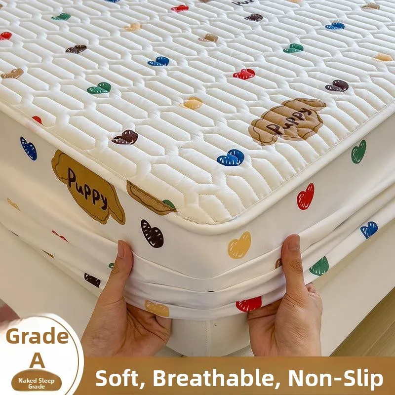 

2025 New Washed Cotton Bed Skirt All Seasons Thickened Cotton Bed Cover Mattress Protector Full Enclosure Bed Sheet