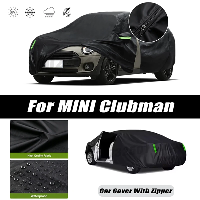 For MINI Clubman Car Covers Outdoor Waterproof Sun Rain Snow Protection UV Car Zipper Design Car Cover Accessories