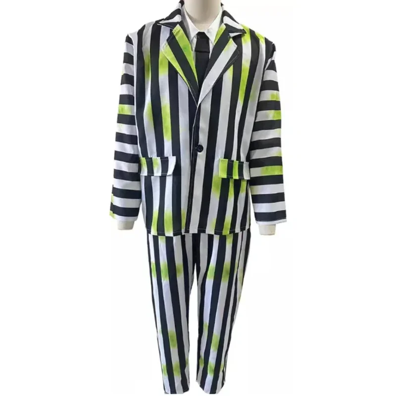 Costume cosplay di Beetle del film Abito a strisce bianche e nere Travestimento per bambini adulti Set completo Abiti da festa di carnevale di Halloween Gioco di ruolo
