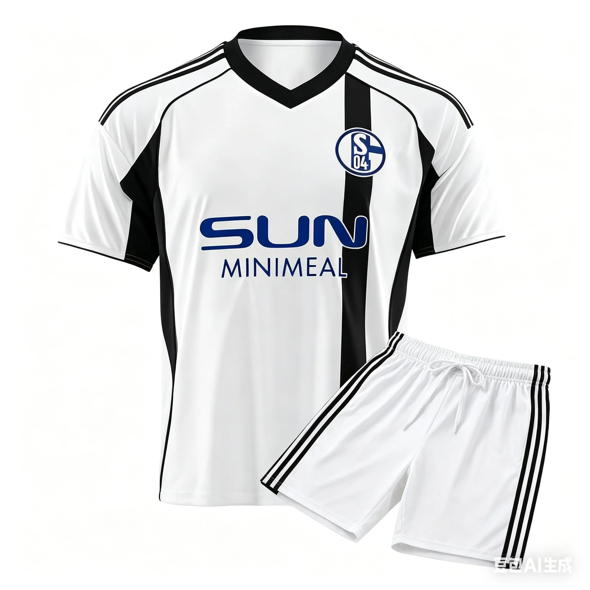 

2026 New FC Schalke 04 Home Soccer Jersey Men's T-shirt Set Casual Quick Drying Suitable for Daily and Training Wear Family Tee