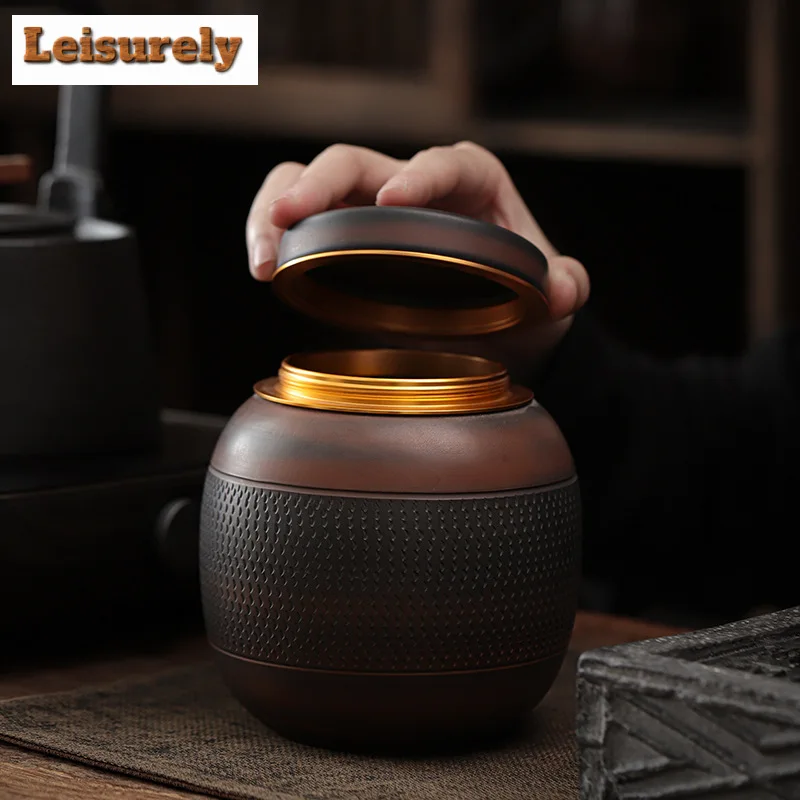 800ml Chinese Qingxi Purple Pottery Cylindrical Tea Box Organizer Zen Storage Tank Containers Tea Caddy Chinese Tea Set Craft