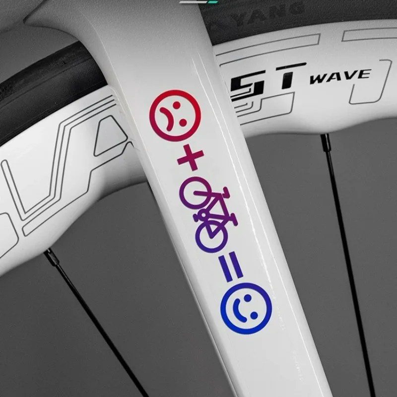 4 Stück/Blatt Happy Face Fahrradaufkleber – Rennrad-Dekoration, universell für Motorrad und Auto, Weihnachtsgeschenke – Detail 3