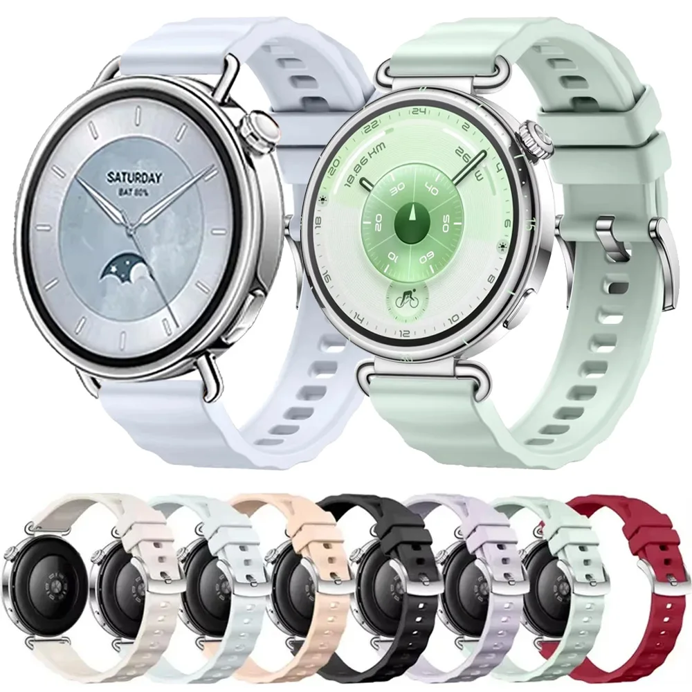 18mm Sport-Silikonarmband für Xiaomi Watch S4 41mm Huawei Watch GT6-5-4 41mm Uhrenarmband OPPO X3 Mini/X2 Mini Oneplus 3 43mm