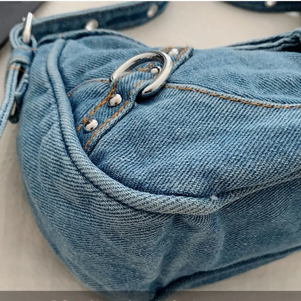 Y2K Denim Shoulder Bag Women's Casual Tote