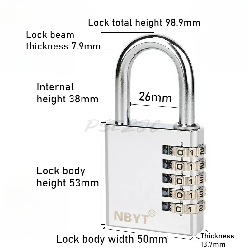 B-M Outdoor Portable Waterproof and Rust Proof Stainless Steel Lock Head Anti-theft Copper Password Padlock