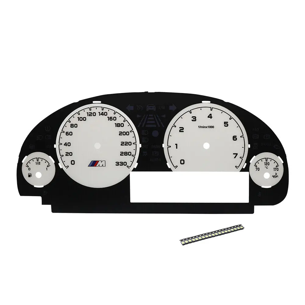 Gauge Face Overlay for BMW 5-Series F10 F11 Instrument Cluster 330KM/H White