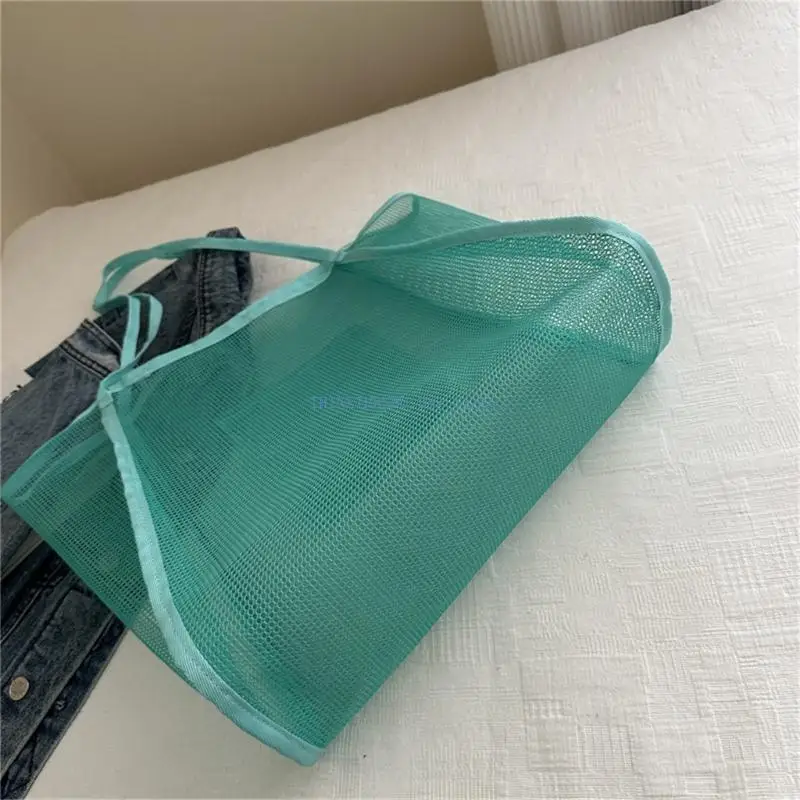 

340D Women Beach Toy Bag Large Capacity Handbag Sand Toy Mesh Bag Mesh Beach Bag
