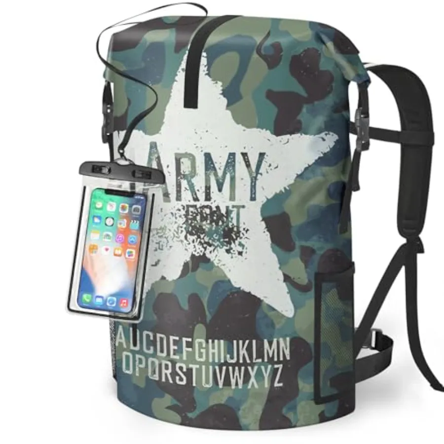 

Waterproof Dry Bag Heavy Duty Marine Dry Bags for Kayaking Hiking Camouflage Backpack Roll-Top Closure Bag - Backpack Waterproo