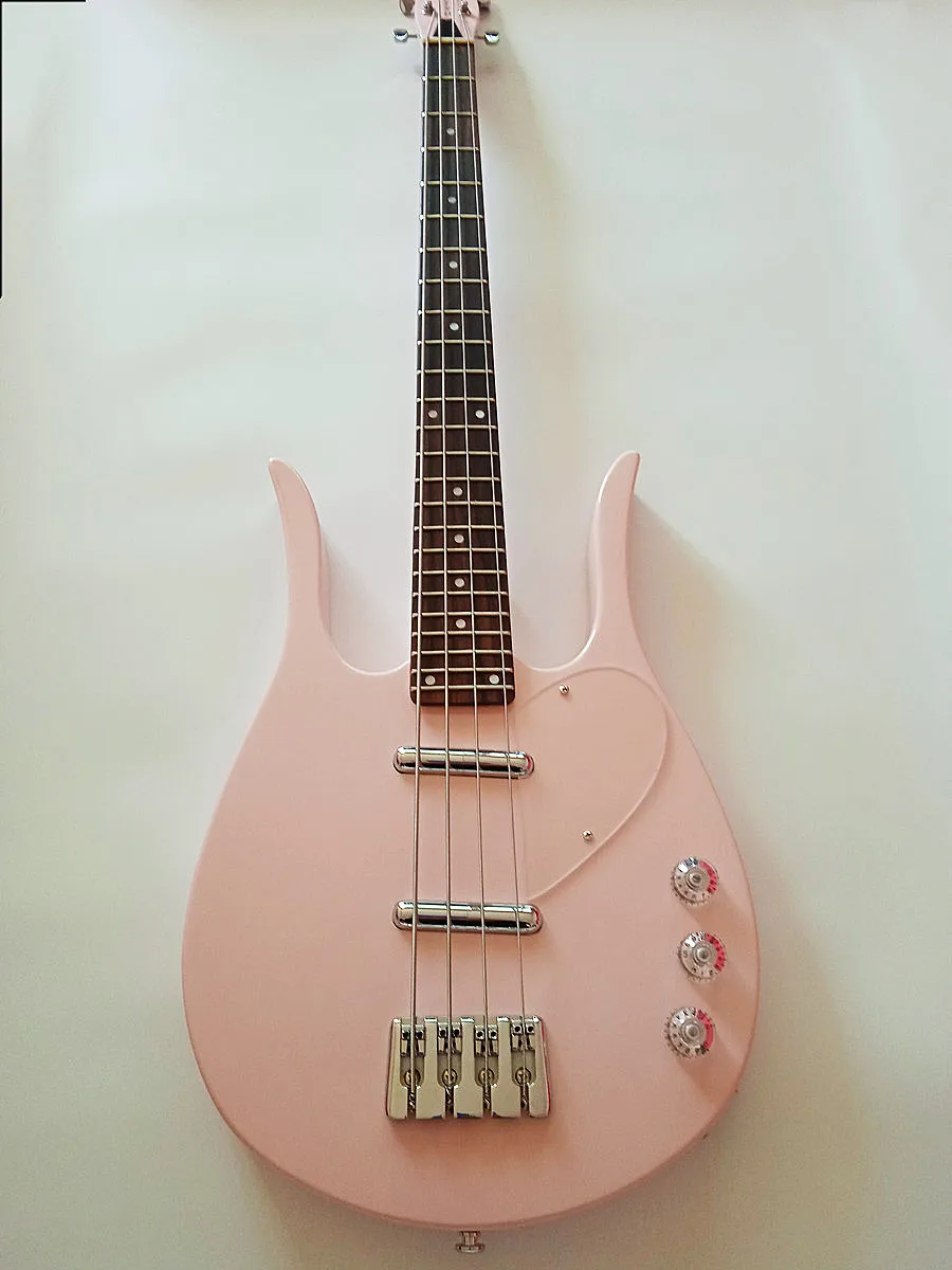 Electric Guitar dan-electro Bass longhorn Light pink