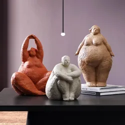 Abstract Fat Lady Statues Sculpture of Dreaming Yoga Women Figure Home Loft Interior Decor Garden Decoration Shelf Rack