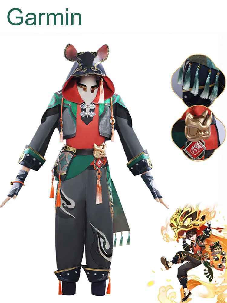 

Groundhog Genshin Impact Jiaming Cos Clothing Lion Dance Youth Cute Cosplay Clothing Anime Games Anime Clothing