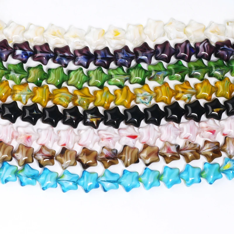 20 قطعة 12 مللي متر الملونة Lampwork الزجاج الخرز ستار Charms الخرز DIY بها بنفسك صنع المجوهرات الحرفية سوار أقراط الاكسسوارات اليدوية #5