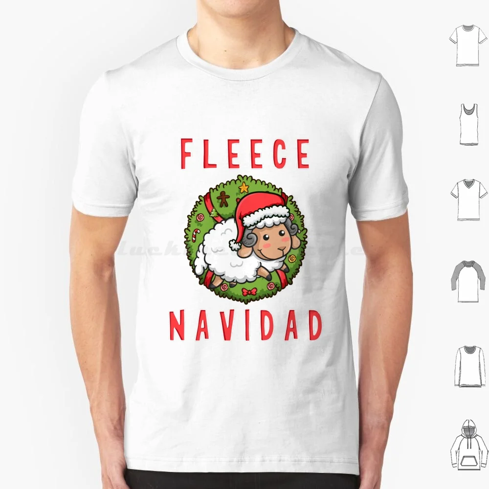 Fleece Navidad T Shirt Big Size 100% Cotton Feliz Navidad Christmas Xmas Sheep Festive Funny