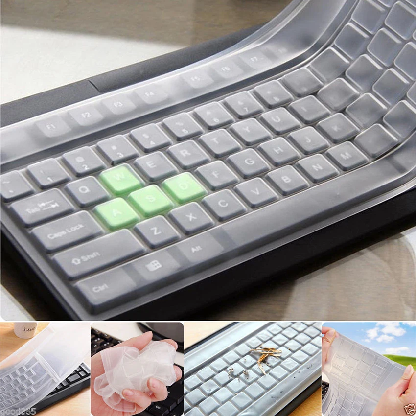 1Pcs Universal Waterproof Silicone Desktop Computer Keyboard Cover Clear Skin Protector Film Shell Dust-Proof Protective Film