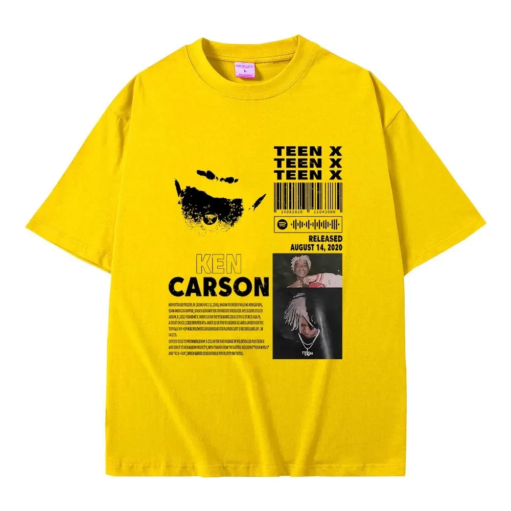 Raper Ken Carson Teen X Album muzyczny T-shirt z grafikฤ
Playboi Carti z nadrukiem Opium T shirty mฤskie kobiety Hip Hop oversize Streetwear