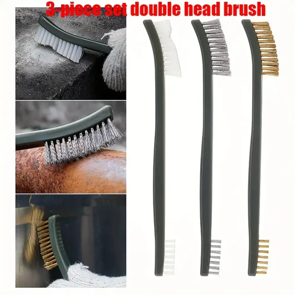 Double-end Steel Wire Brush & Nylon Pick Set Universal Hunting Gun Cleaning Kit Tactical Rifle Gun Cleaning Tool