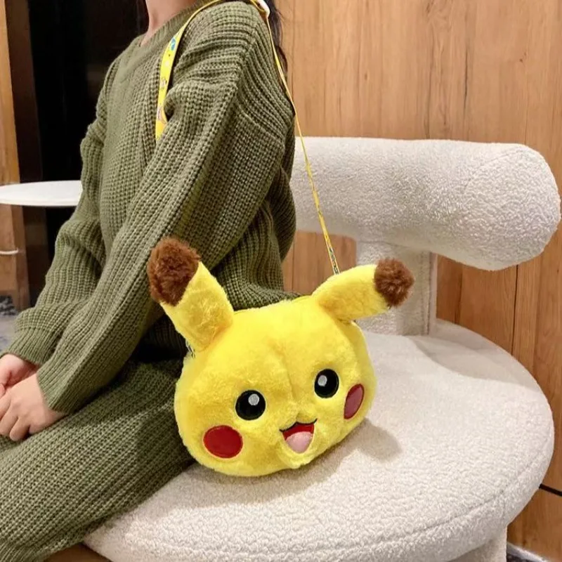 Pokemon Cartoon Pikachu Plush Bag Hand-held Crossbody Dual Purpose Bag Grab Machine Doll Children's Birthday Gift
