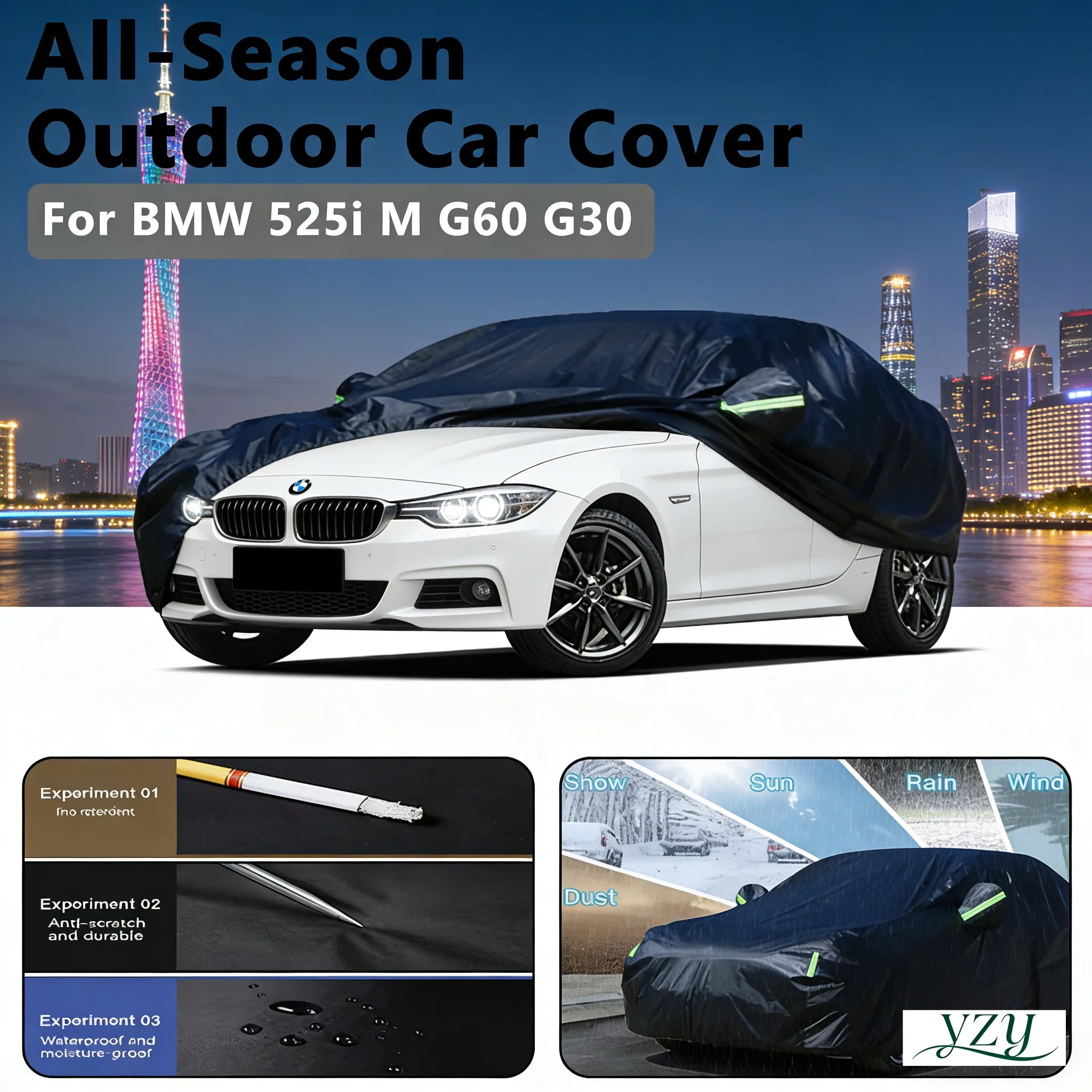 

For BMW 525i M G60 G30 Outdoor Protection Full Car Covers Snow Cover Sunshade Waterproof Dustproof Exterior Car Accessories