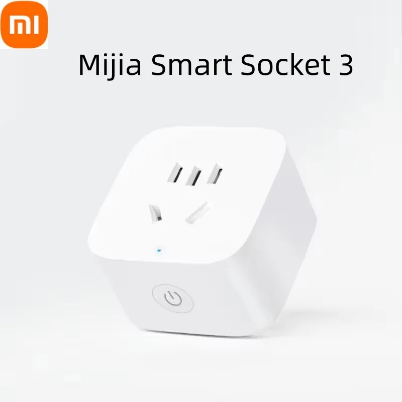 

Умная розетка Xiaomi Mijia 3 с дистанционным управлением, голосовым управлением, адаптером 10А, Wi-Fi, статистикой энергопотребления, локальным таймером, совместима с приложением Mijia