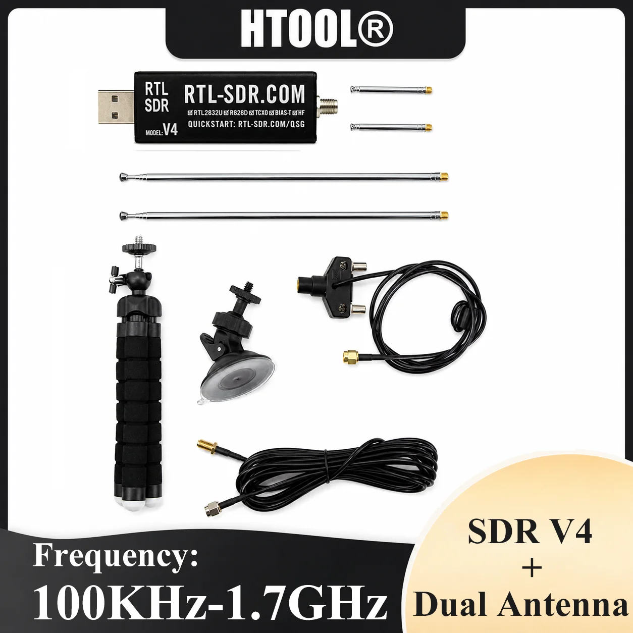 SDR V4 Signal Receiver RTL SDR-V4 R828D RTL2832U 1PPM TCXO SMA RTLSDR Software Defined Radio With Antenna