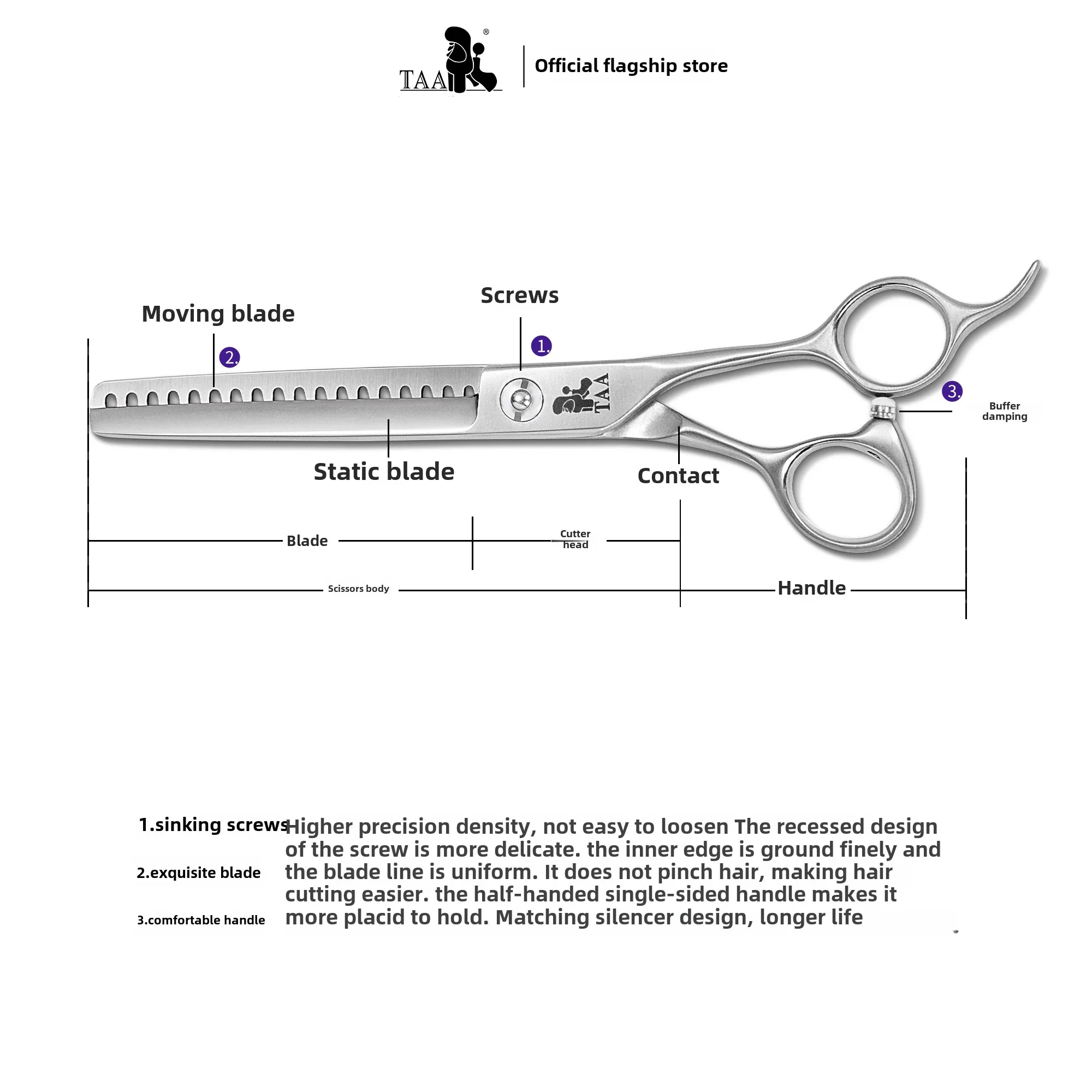 It's TAA6.5 inch professional fish bone pet scissors open and thin BA6518 pet store teddy than bear