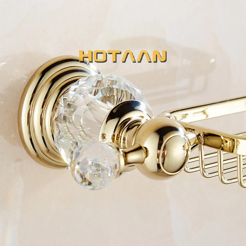 Gold Color Crystal Brass Ceramics Bathroom Accessories Soap Dishes/ Soap Holder/Soap Case Home Decoration Useful For Bathroom