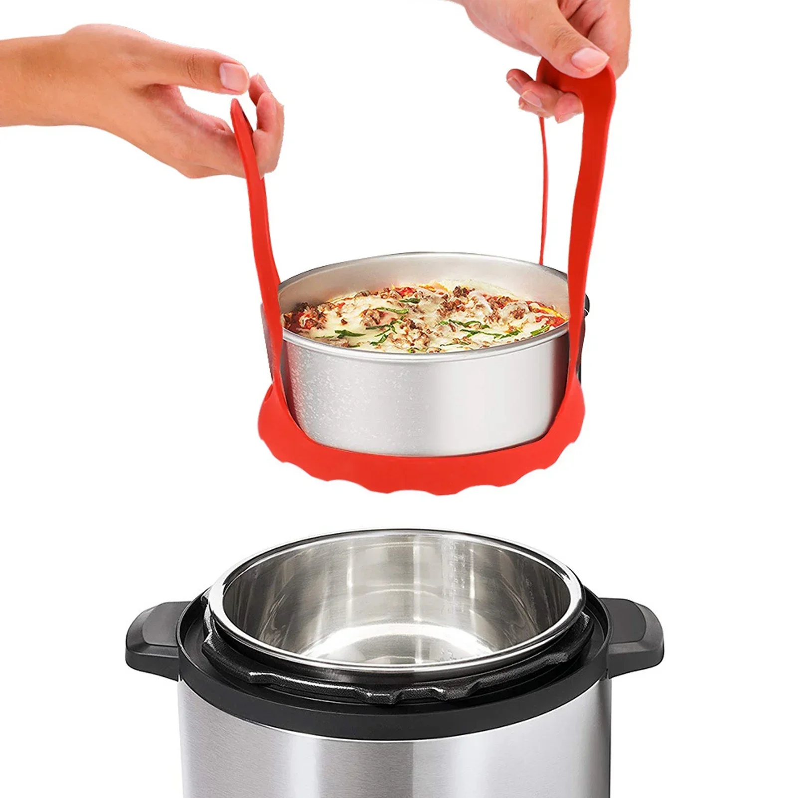 

4Pcs Set Multi-functional Silicone Kitchen Tools,Portable Baking Tray Sling & Drainage Basket for Home Baking Use