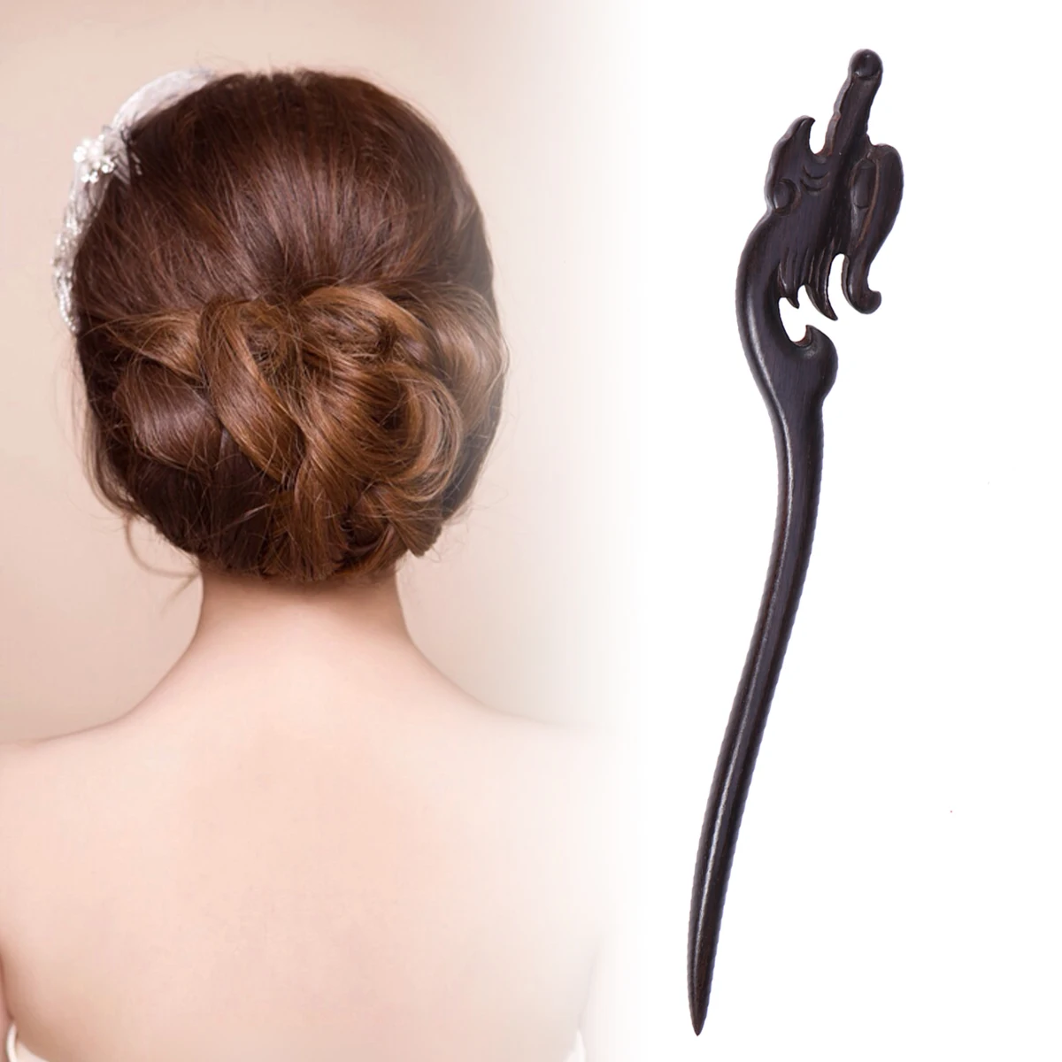 

Black Hairpin Women Chopsticks Japanese Style Vintage Wooden Durable Fashion DIY Hairstyle Accessories Hair Sticks