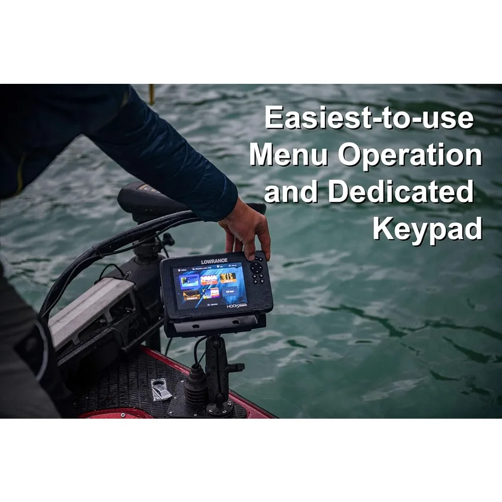 HOOK Reveal 5 SplitShot - مكتشف السمك مقاس 5 بوصات مع محول SplitShot، خريطة C-MAP المحملة مسبقًا لرسم الخرائط الداخلية الأمريكية #2