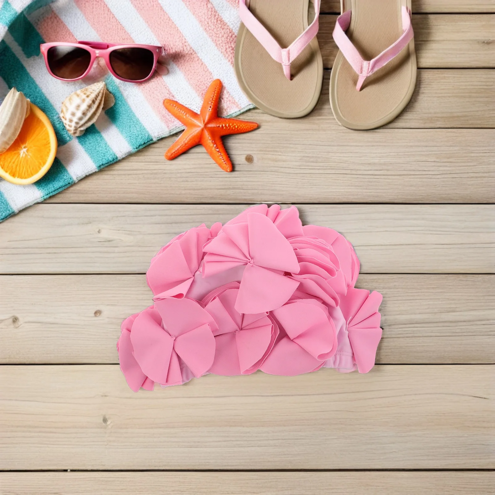 

Floral Swimming Cap Cute Adult Hair Care Bathing Hat Polyester Flower Fun Caps Miss Protection