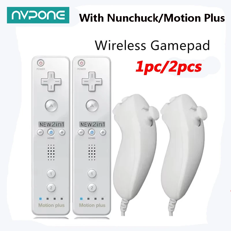 

1 Set/2 Set Remote Controller with Nunchuck Controller for Wii Games Control for Wii Console Wireless Gamepad with Motion Plus