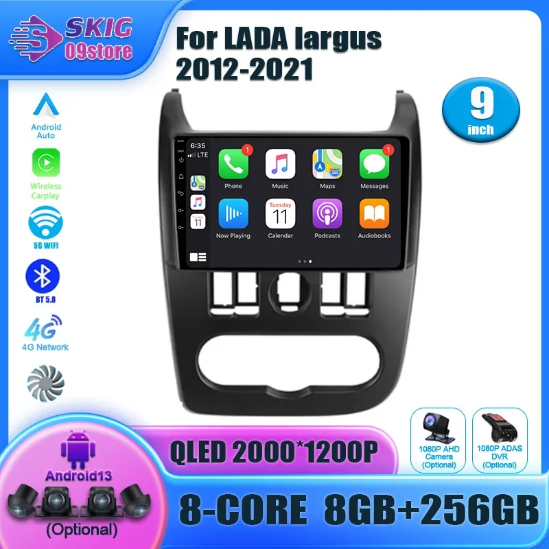 

Android 13 For LADA largus 2012-2021 Car Radio Navigation GPS Multimedia Central Wireless Carplay Stereo Screen Head Unit 2DIN