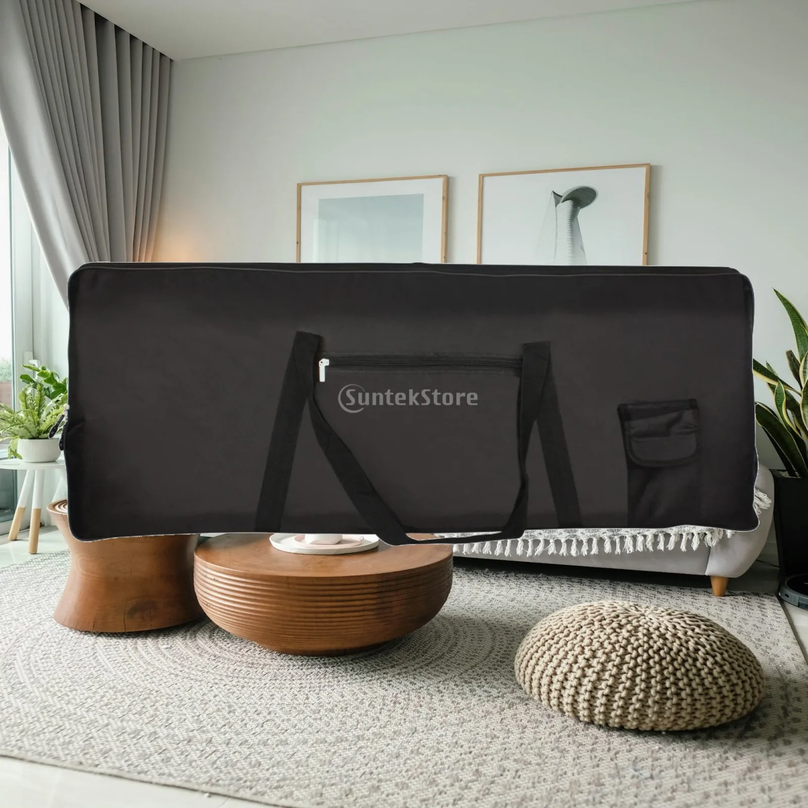 Anti Splash Keyboard Bag 61 Keys Soft Interior Case for Piano Synthesizer with Accessory Pockets and Strap