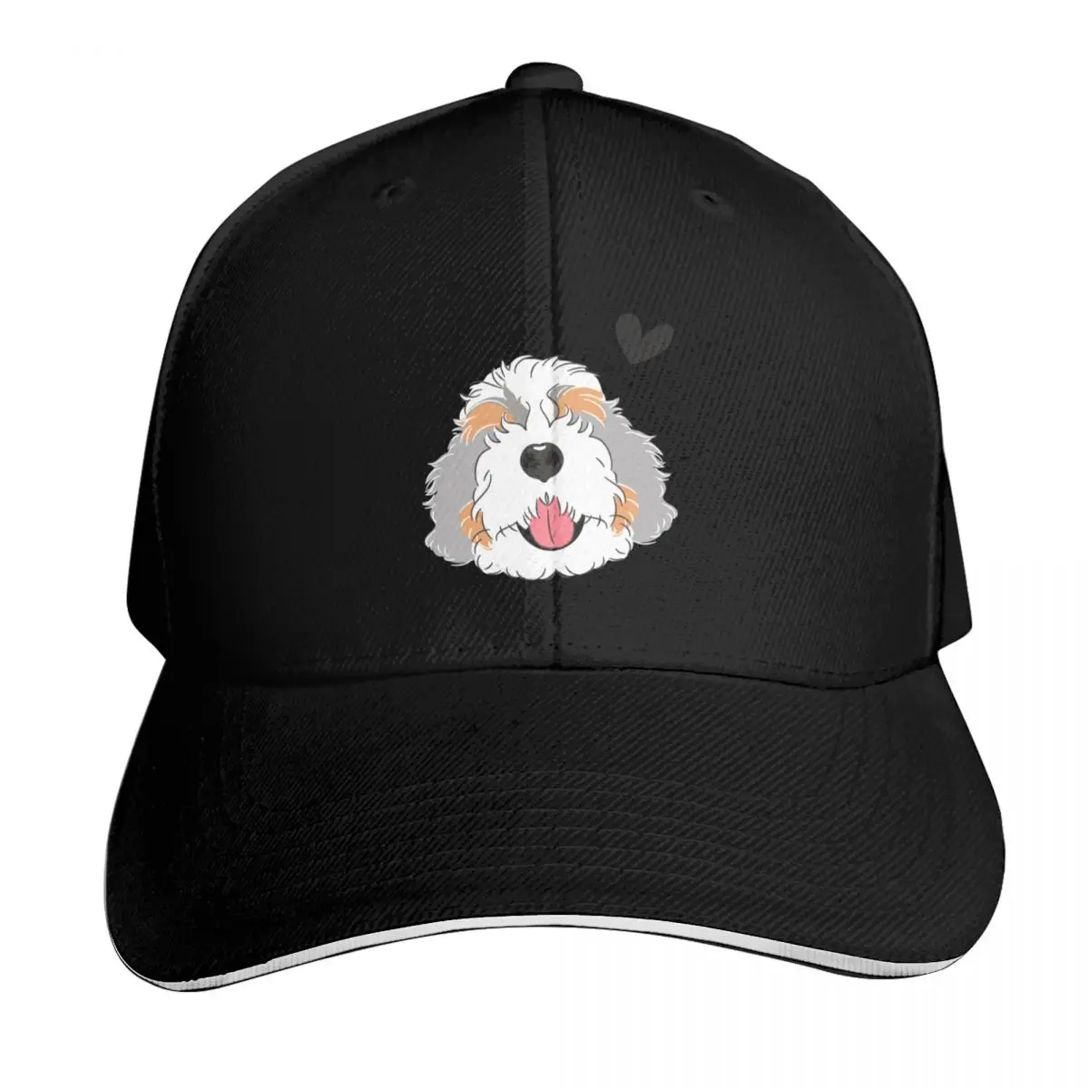 Gorra de béisbol LOVE Blue Merle Bernedoodle, de secado rápido, confeccionada en algodón de sarga de alto rendimiento, transpirable, con visera de dos tonos en contraste.
