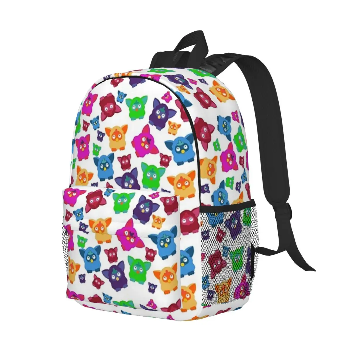 

Furby 2000's Decades Design Pattern Backpack Student Boys Girls BookBag Children School Bag Laptop Shoulder Bags for Men Women