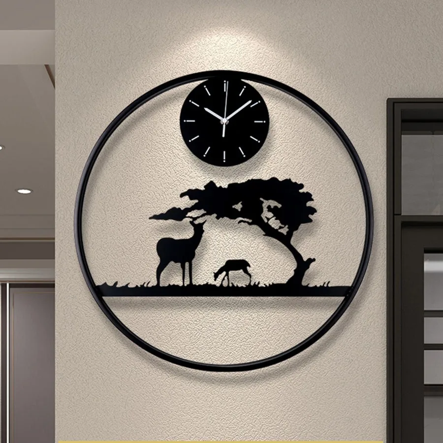 

Home Wall Clock Pieces Quartz Gift Hands Art Unique Living Room Wall Clock Decoration Number Round Black Bedroom Saat Wall Decor