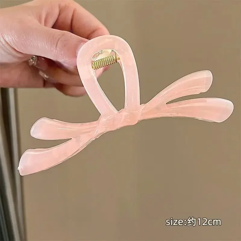 1pc 여성을위한 하이 엔드 보우 헤어 클립 머리 뒤에 새로운 스타일 상어 클립 Updo 우아한 헤어 액세서리