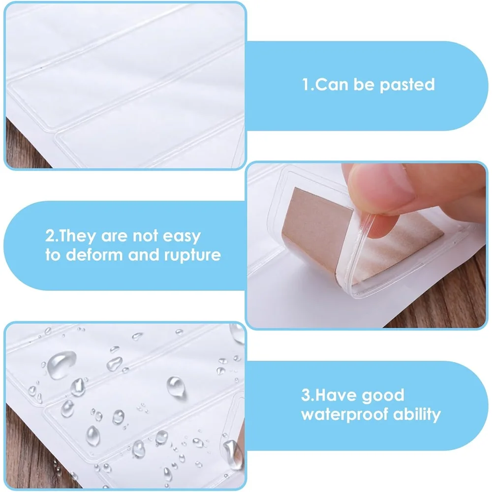 Atur Rumah Anda Dengan 20 Buah Tempat Label Transparan - Kantong Label Rak Perekat Untuk Rak Buku, Binder, File, Tempat Sampah & Kotak!