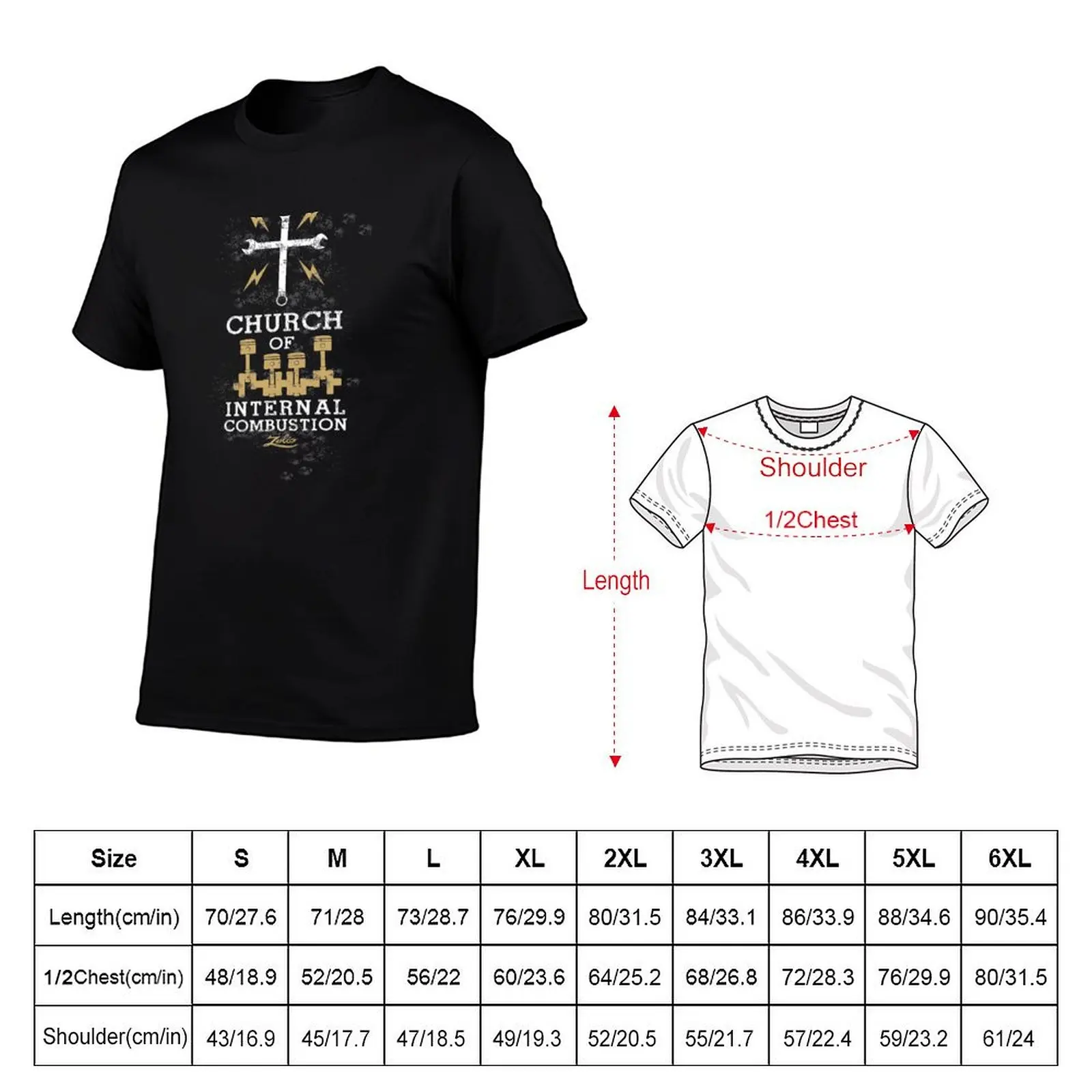 Church of Internal Combustion T-Shirt man clothes cheap stuff boys animal print t shirt men