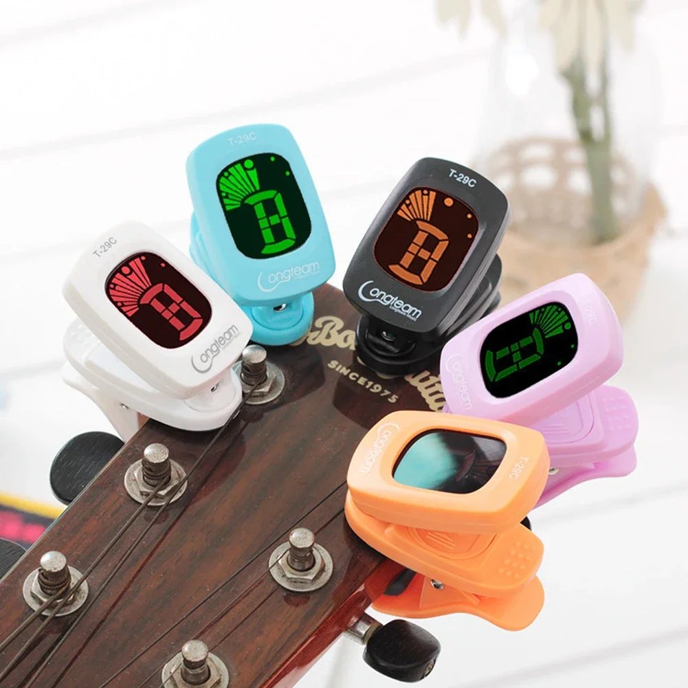 Guitar Tuner Screen Display Colorful Design Clip-on Tuner For Bass Violin Ukulele Universal Accessories