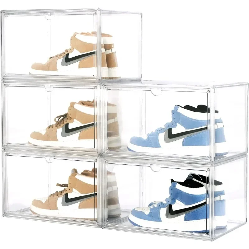

XXL Shoe Storage Boxes Clear Stackable Acrylic Shoe Organizer for Closet Fit for US 15