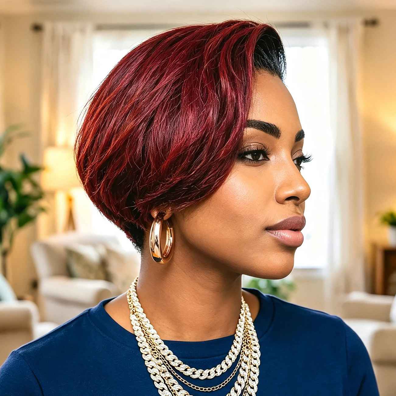 1B 99J Burgundy Natural Wave Short Bob Wig 13x4 Transparent Lace Front Human Hair Wig Pre Plucked For Women Daily Party Use