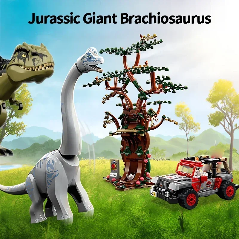 Dinosaurus Serie Gigantische Brachiosaurus Plesiosaurus Bouwstenen Model Speelgoed Kinderen Puzzel Monteren Speelgoed Voor Kinderen Geschenken