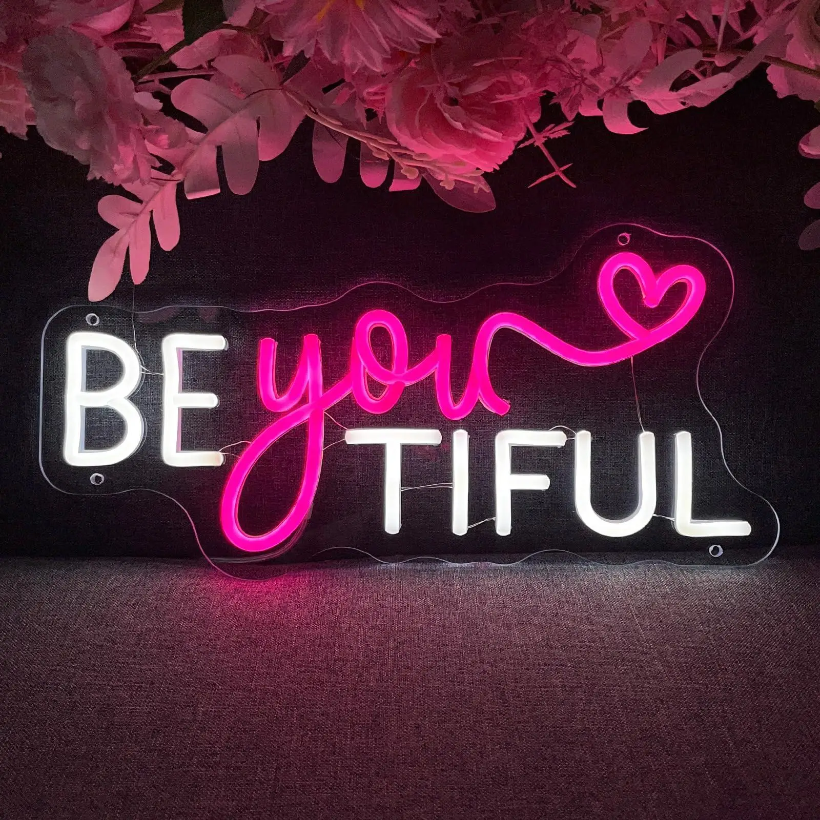 

Be Your Tiful Neon Sign For Spa Beauty Room Nail Brows Lashed Salon Studio LED Wall Art Decor For Business Stores Logo Gifts