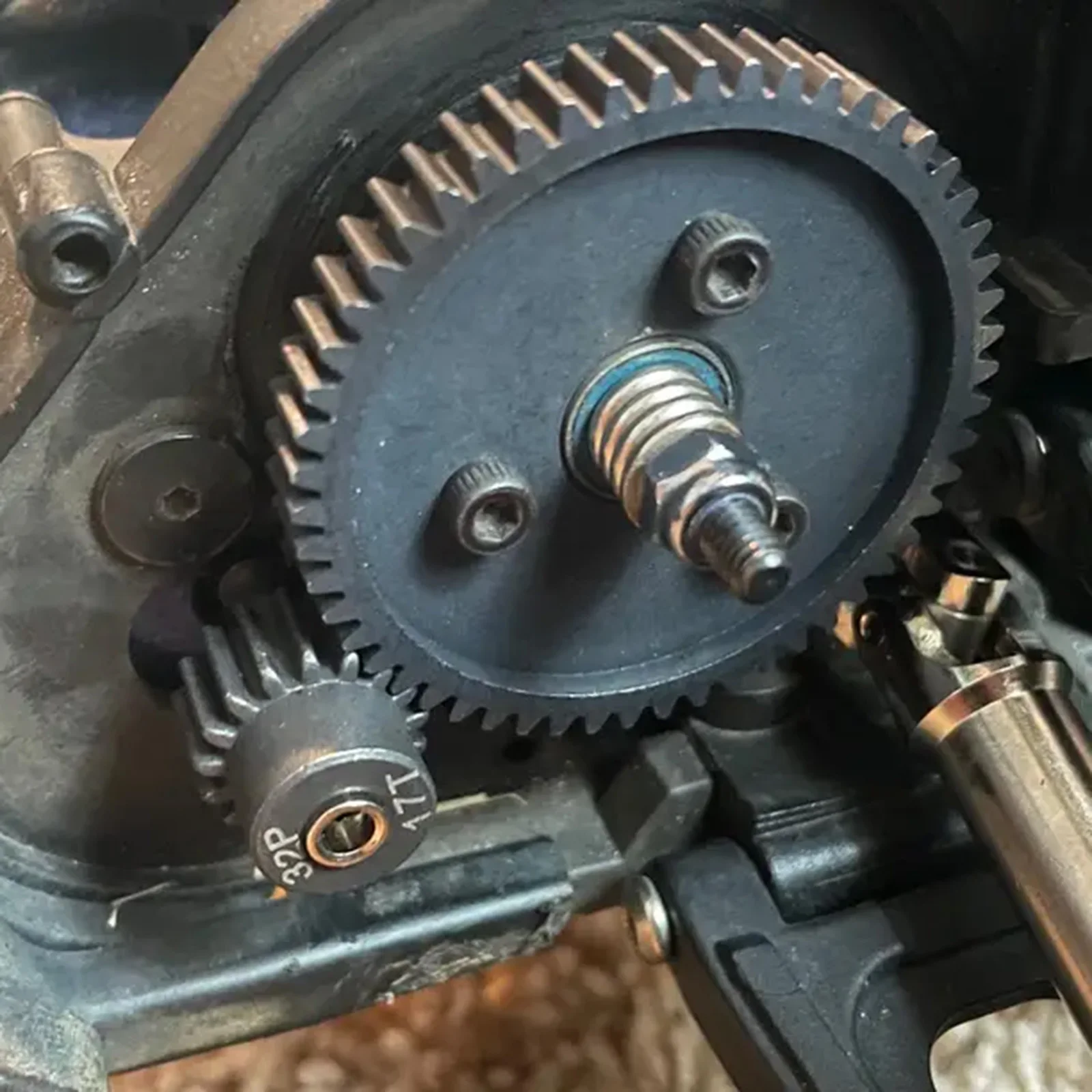RCZIPROY Motorzahnrad aus gehärtetem Stahl, kurzes Kardanrad, 54 Zähne, Ritzel 15T 17T 19T, für 1/10 RC-Cars Traxx Slash Motorzähne – Detail 8
