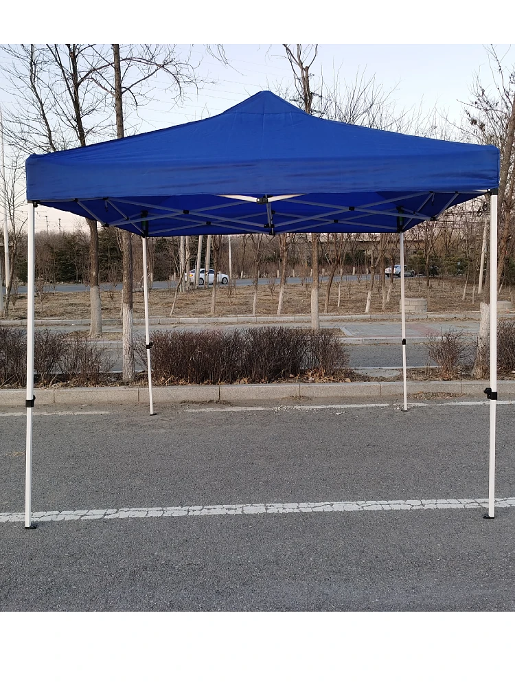 

Outdoor Retractable Umbrella Rain Sunade Tent Stall Four Corners Foldable Windproof Waterproof Steel Frame Canopy