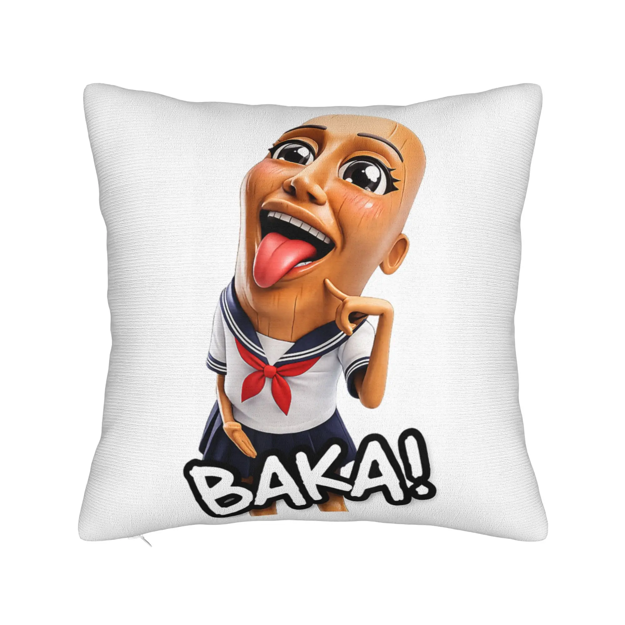 Baka Tung Tung Tung Sahur Funny Anime Brainrot Meme Pillowcase Printed Cushion Cover Decor  Pillow Case Cover Sofa Square