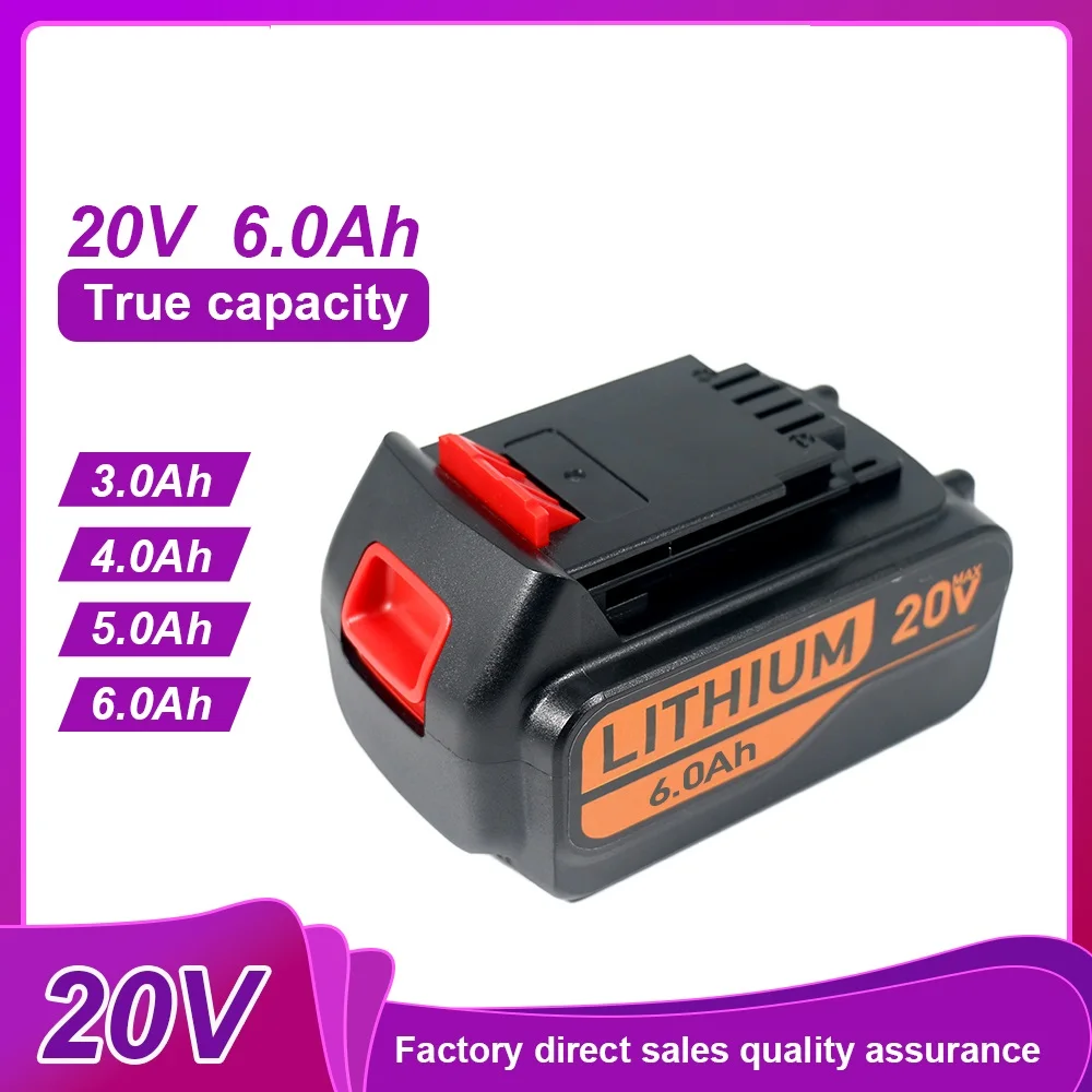 

18V 20V 3-6Ah Replacement 18650 Lithium Electric Battery for Black & Decker LBX20 LBXR20 LB20 LBXR2020 LBX4020 LB2X4020-OPE LBXR